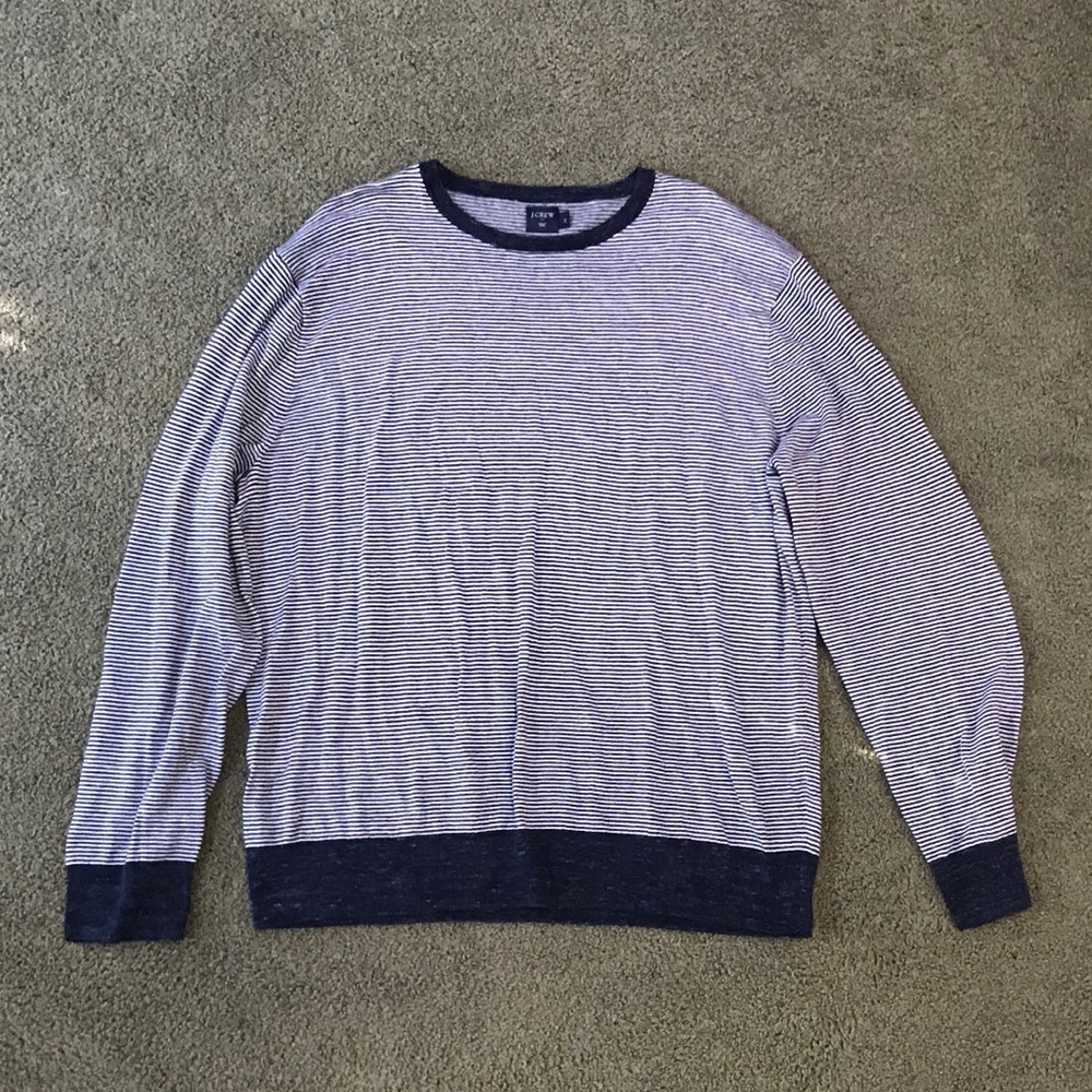 J. Crew Lightweight Striped Crewneck Sweater